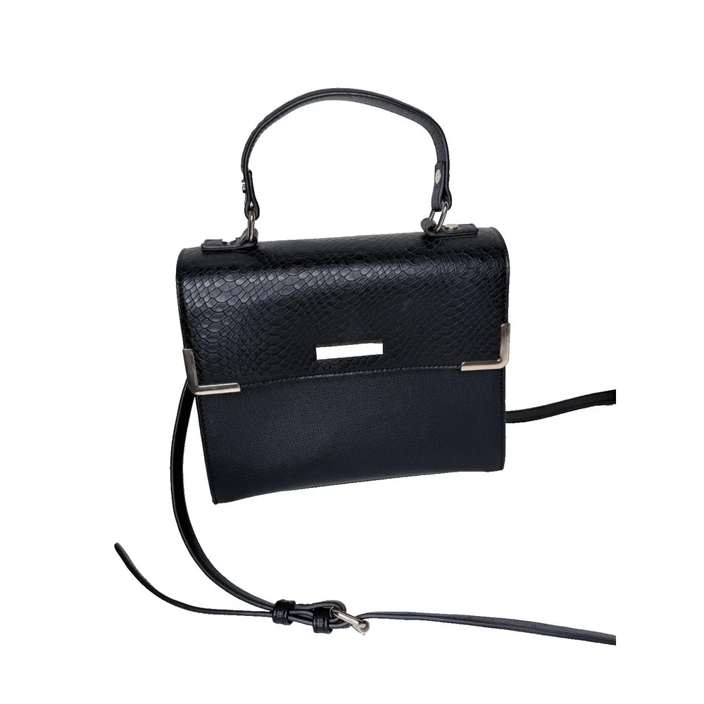 Dune London Satchel Bag Cross Body Top Handle Bag Black Vegan Leather Purse